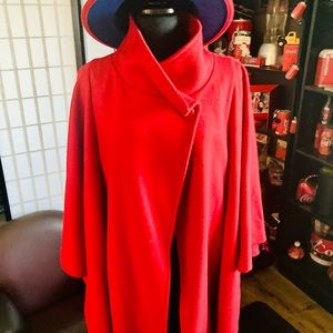 Vintage Red Cape (gently used) blue bottom Fedora hat (new) fits most